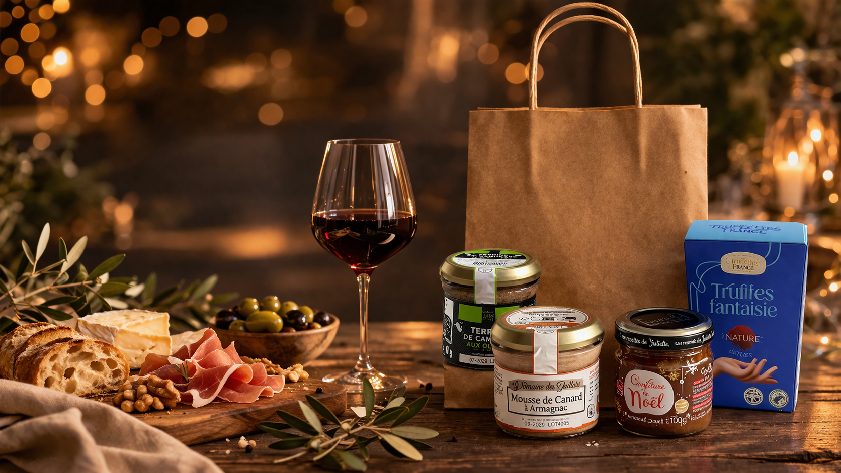 Panier gourmand raffiné avec truffes