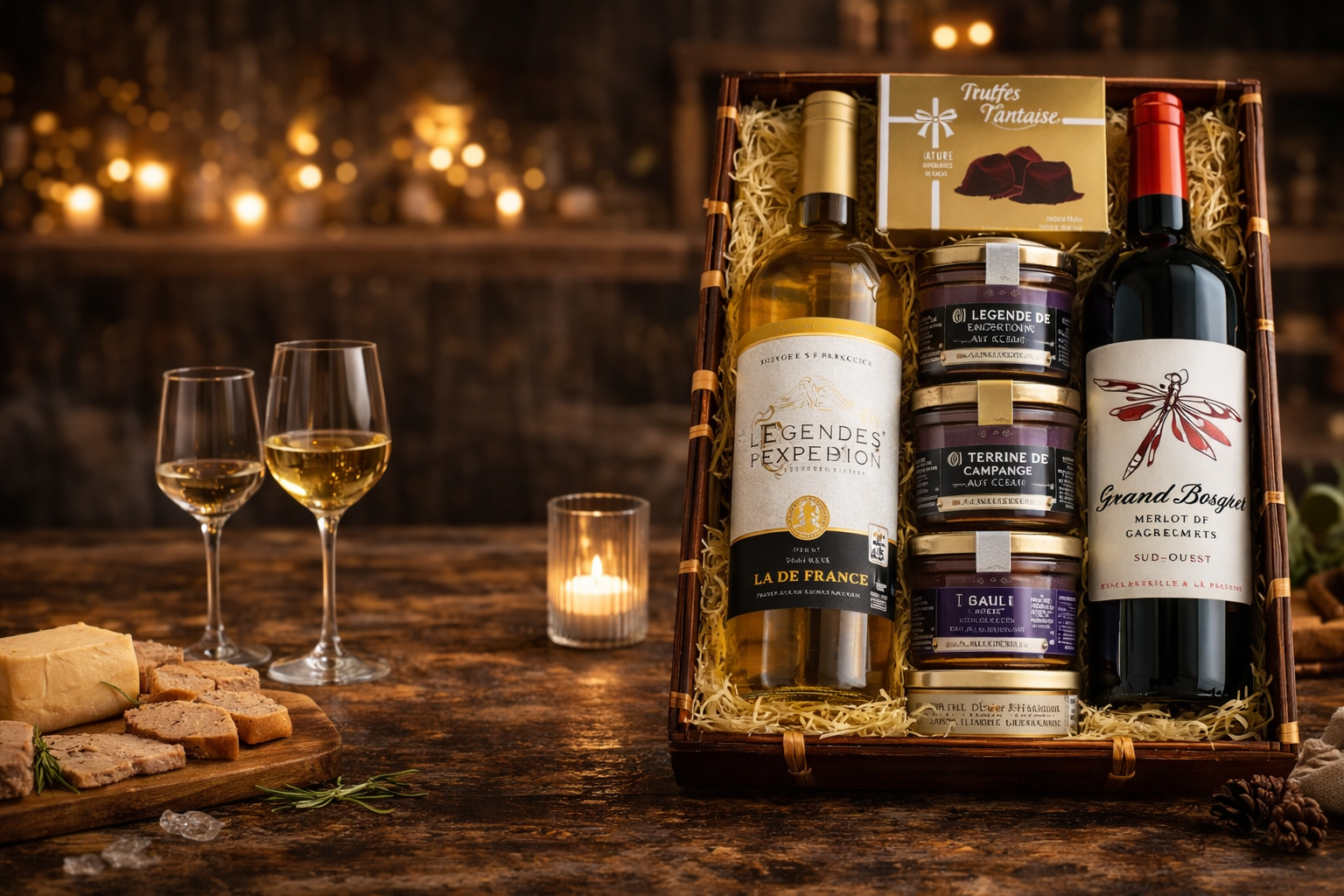 Panier gourmand et ambiance chaleureuse